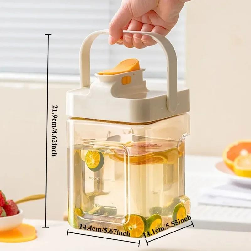 2.3L Portable Plastic Drink Dispenser with Spigot Refrigerator Beverage Dispenser Beverage Liquid Drink Container