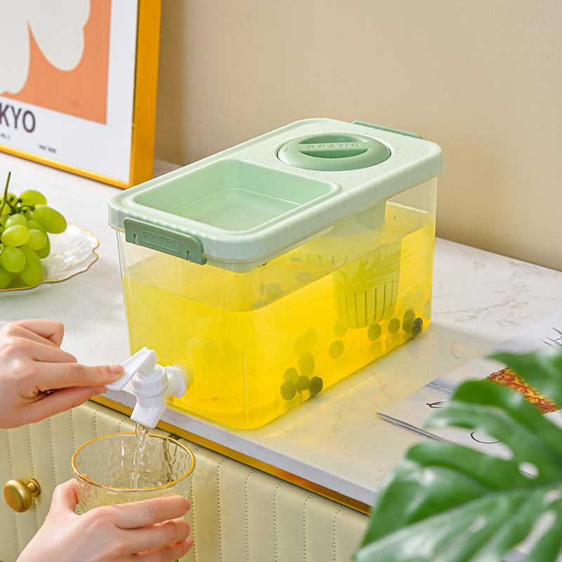 

Бытовая бутылка для холодной воды с цветком лимона, чая, 4 л, ведро для напитков со льдом, большая емкость, хронологическая консервация, бутылка для холодной воды