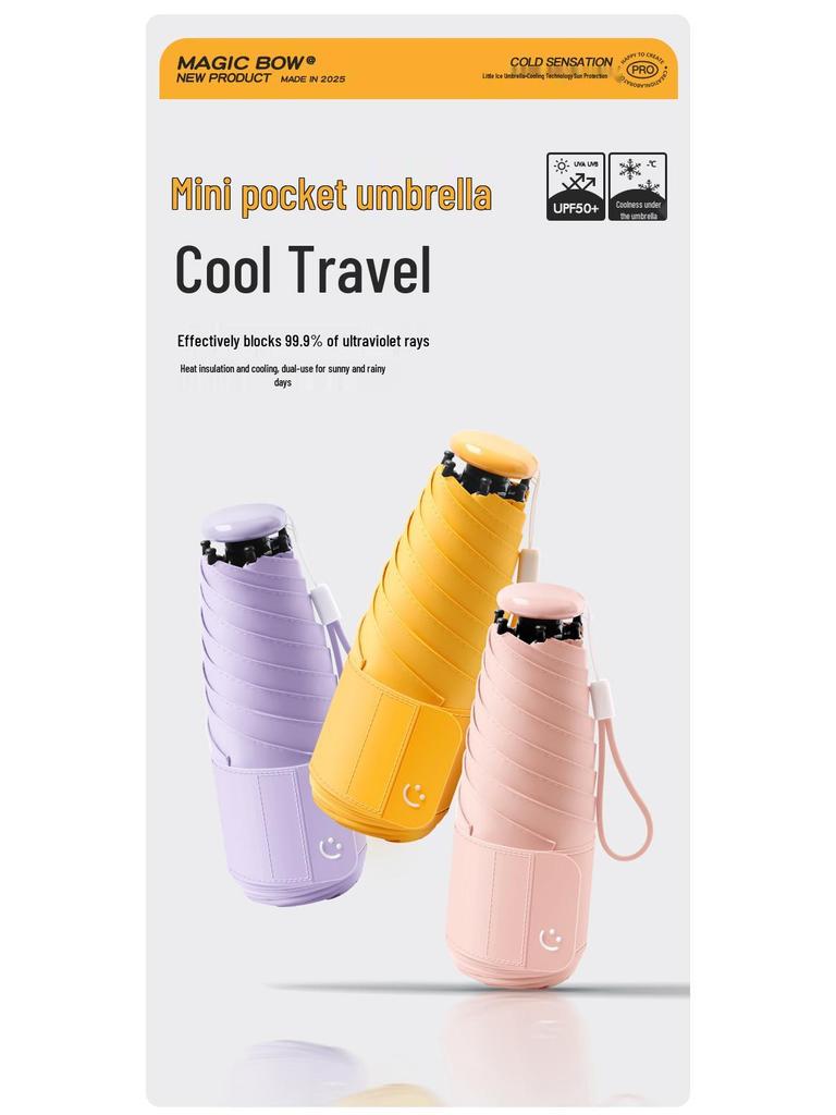 Mini ultralehké kapslové deštníky: Dámský opalovací krém a ochrana proti UV záření s vlastní reklamou.
