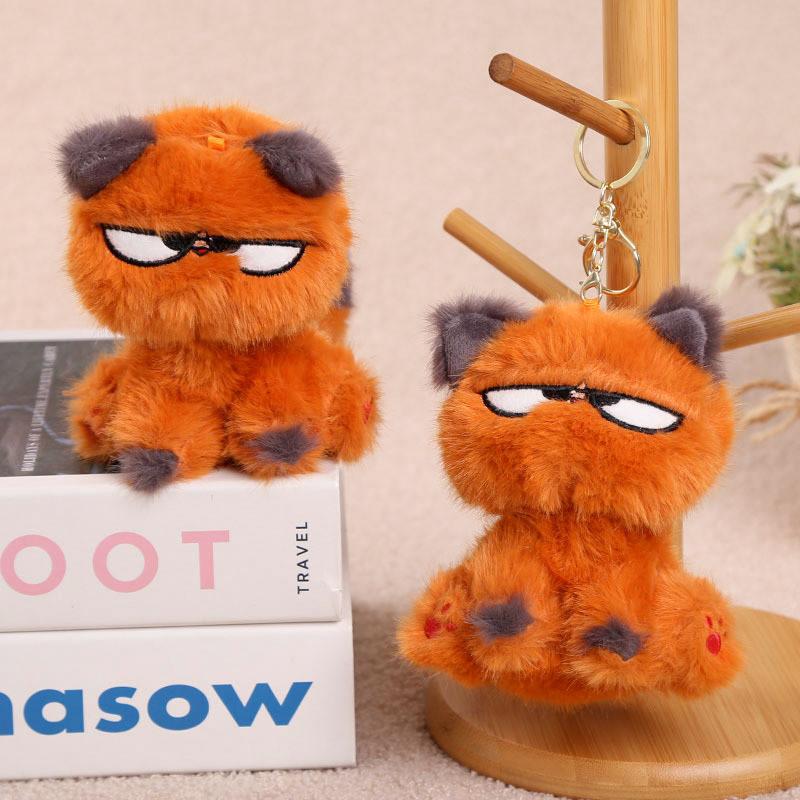 Plush Orange Cat Keychain With Cotton Filling For Girls And Boys Bag Decor