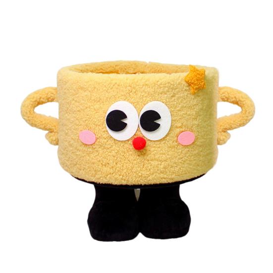 Cartoon Storage Basket with Eyes Legs Large Capacity Vibrant Color Adorable Storage Box Multi-functional Organizer