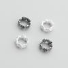 S925 Sterling Silver Thai Flower Wheel Spacer Beads for Handmade Bracelets