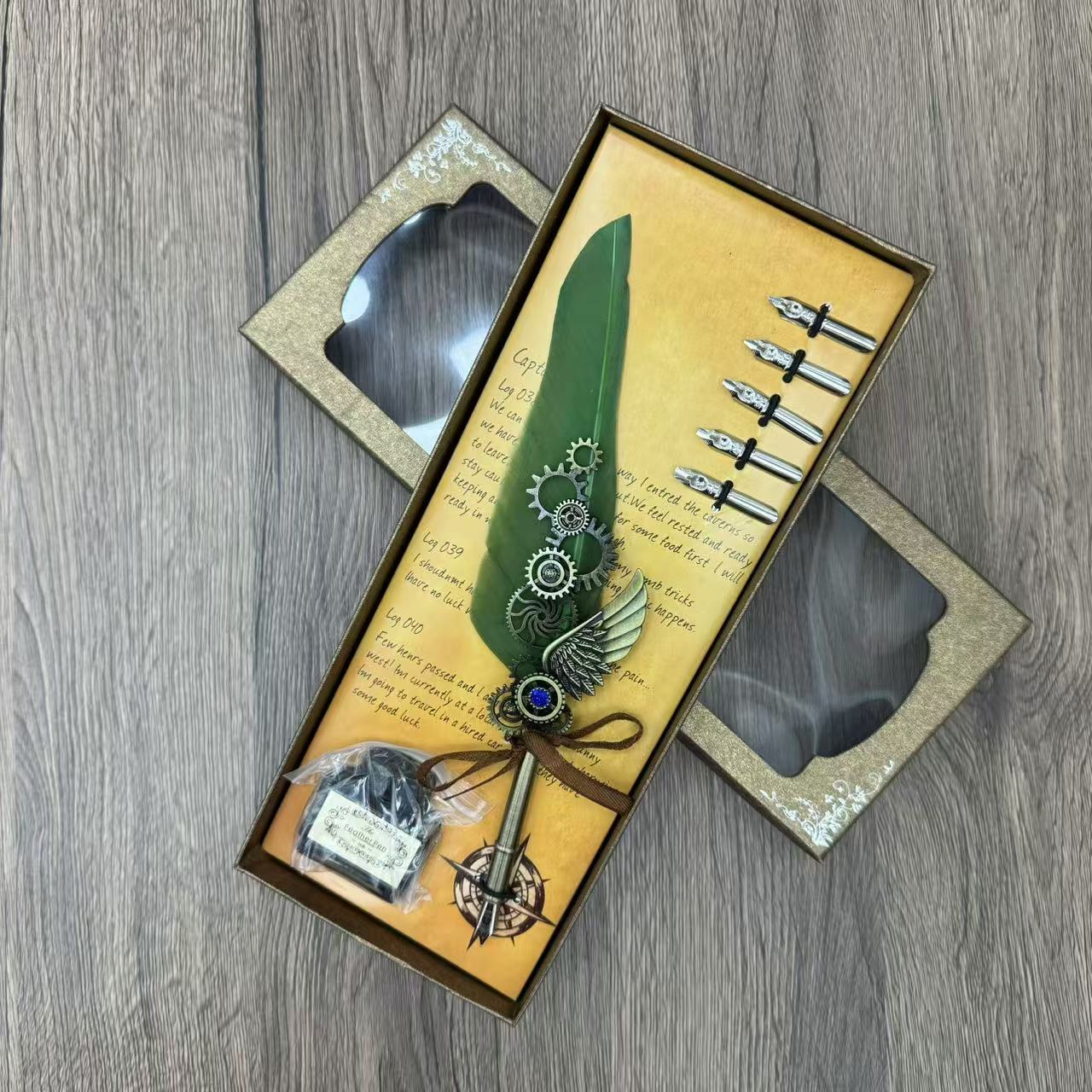 

Creative Retro Quill, Available For Direct Sale, Mechanical Accessories Quill With Ink 0.5mm армия зеленый