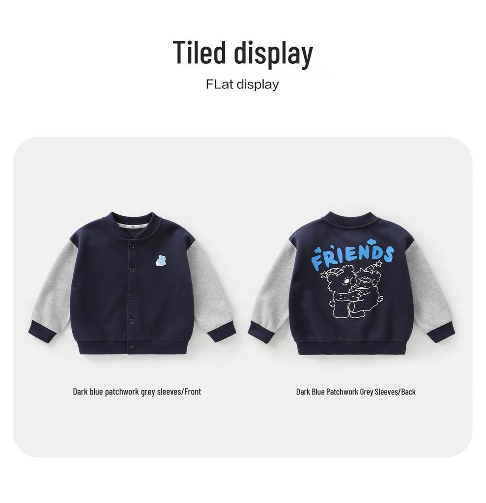 European Boys' Baseball Jacket - Spring 2026 Toddler/Children Casual Top for Spring/Autumn