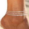 Stylish Waterproof Layered Ankle Bracelets 2/3Pcs for Women Ideal for Beach and Weekend Getaways