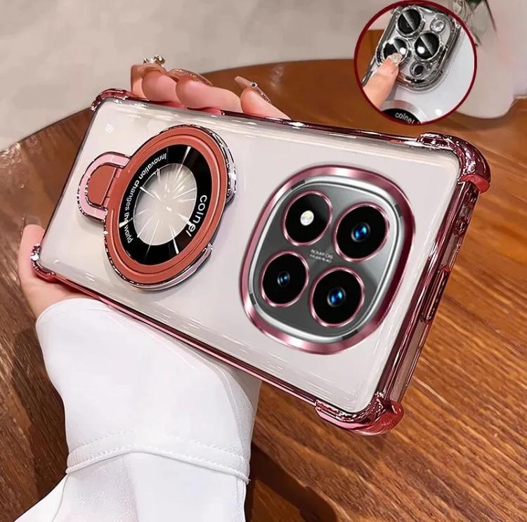 

Противоударный чехол с магнитным держателем Magsafe с гальваническим покрытием для Xiaomi Redmi 14C Note 14 Pro Plus 4G 5G POCO X7 X6 F6 Pro, силиконовый чехол POCO F6 Pro розовый