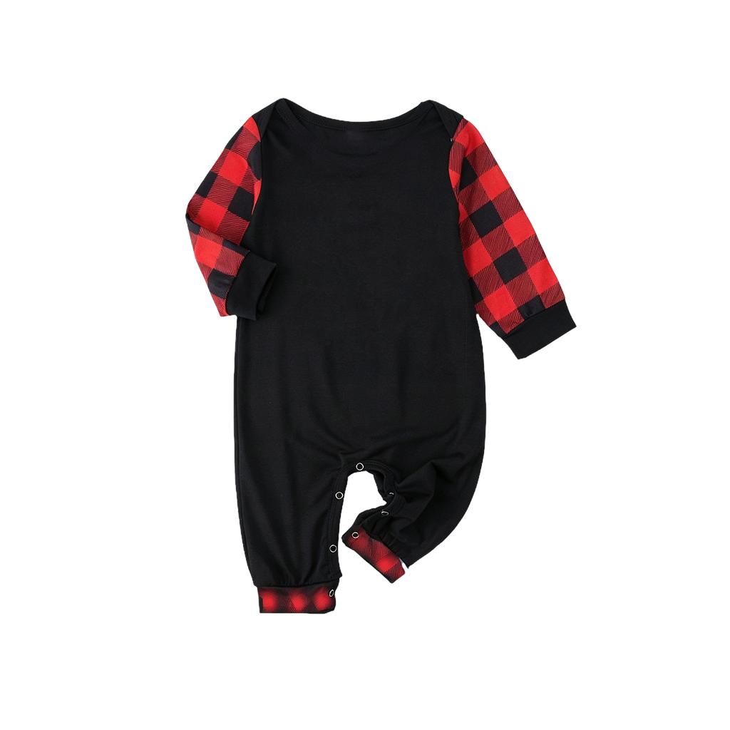 Matching Family Christmas Print Pajamas Set, Round Neck Long Sleeve Top and Pants Loungewear