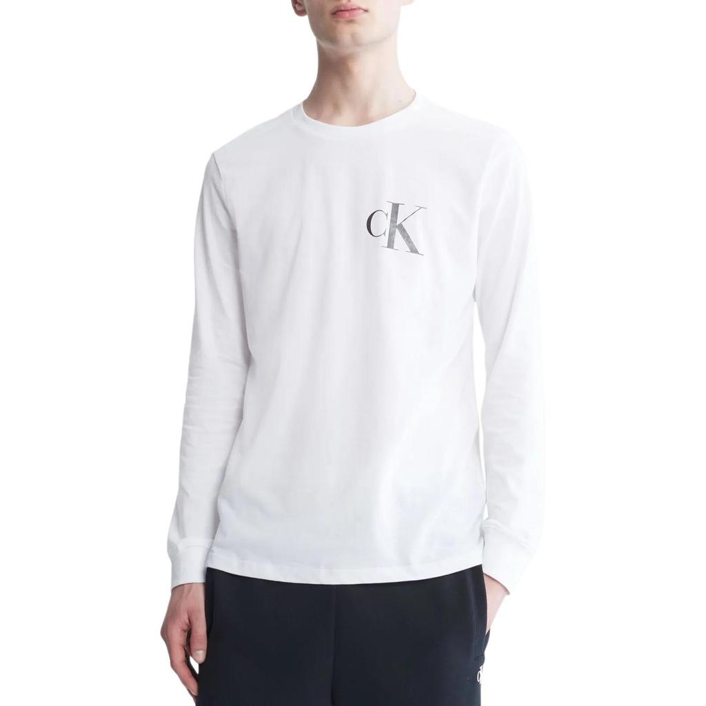 Calvin Klein Ss23 Solid Color Round Neck Long Sleeve T-Shirt Men Tops White 40HM826-540