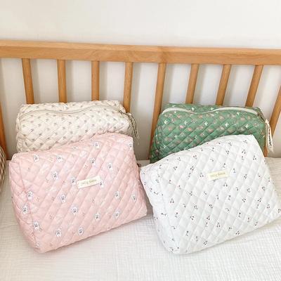 Hochwertige Clutches mit großer Kapazität aus weicher Baumwolle für Damen mit Reißverschluss, Kosmetik-Organizer, niedliche Make-up-Tasche, große Make-up-Geldbörse, tragbare Handtasche