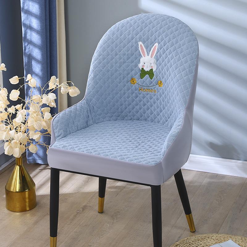 Curved Chair Cover New Special-shaped Backrest Chair Cover Integrated Leather Chair Cover Dining Chair Cover High-end Sense