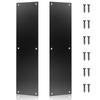 2 Pcs Push Door Plate 16X4 Stainless Steel Door Push Plate Door Kick Plate Black,Brushed Doorplate Door Proection Metal Plate