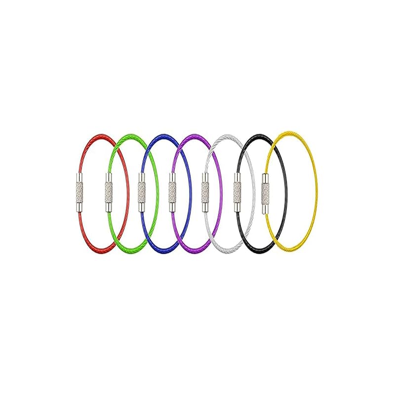 

[Small store] wire keyring key chain key ring 7 colors 15cm 1.5mm stainless steel lock wire accessories