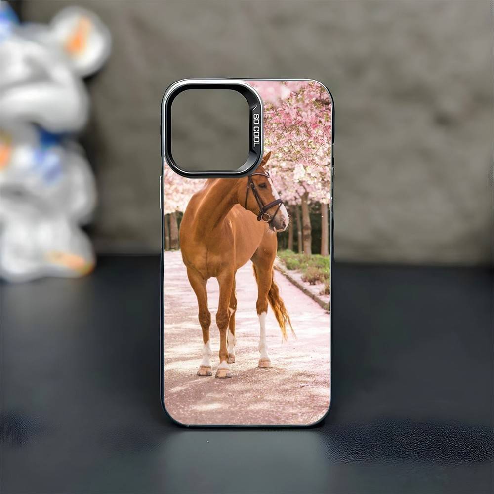 Horse Great Beauty Galloping Phone Case For iPhone17,16,15,14,13,12,11 Plus,Pro Max Black Matte Shockproof Cover