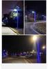 3m Aluminum Alloy 7-Shape LED Courtyard Light with Color-Changing Feature, Double Pole, Square Design