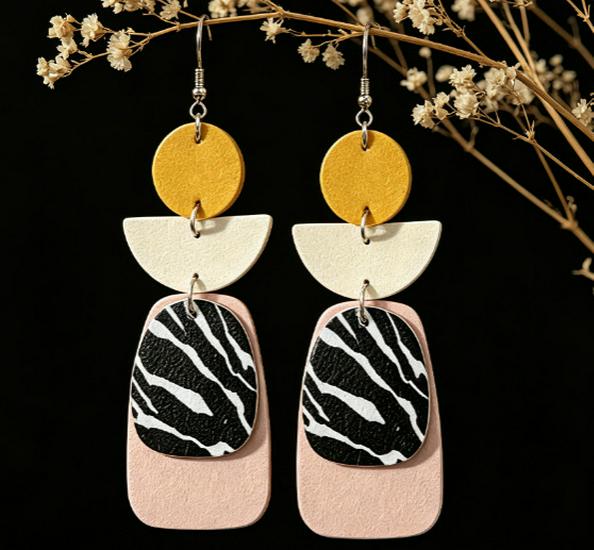 European Style Geometric Zebra Polka Dot Earrings: Versatile Party Accessories