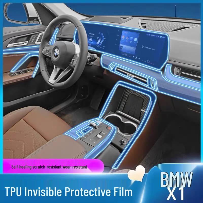 2023 BMW iX1 Interior Film Kit: Anti-Scratch TPU Screen Protector for Center Console and Navigation.