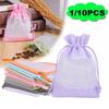 1/10PCS Washable Gift Drawstring Bags Reusable Drawstring Gift Pouches For Gift Giving