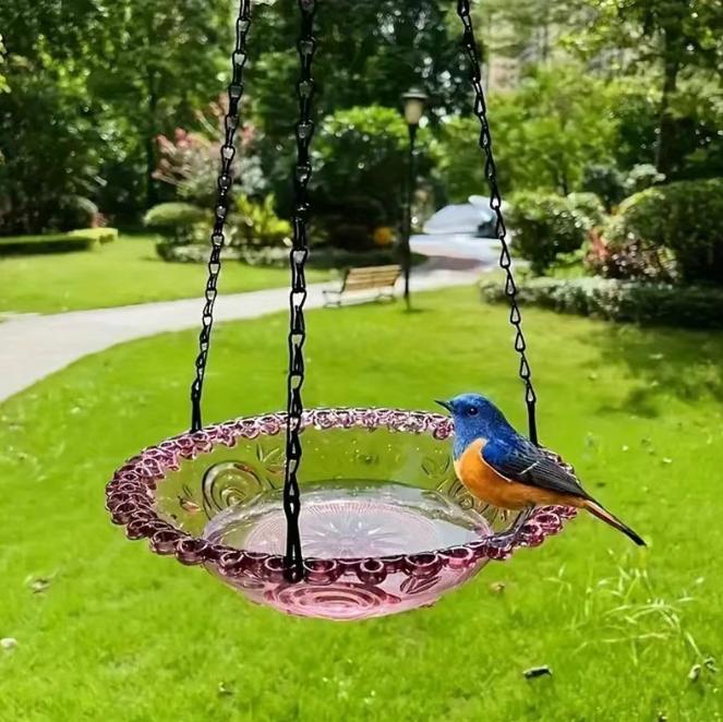 

Новая кормушка для птиц в форме цветка, висячая кормушка для птиц, ванна для сада, двора, фермерских товаров, кормушка для колибри, ванна для птиц single layer фиолетовый