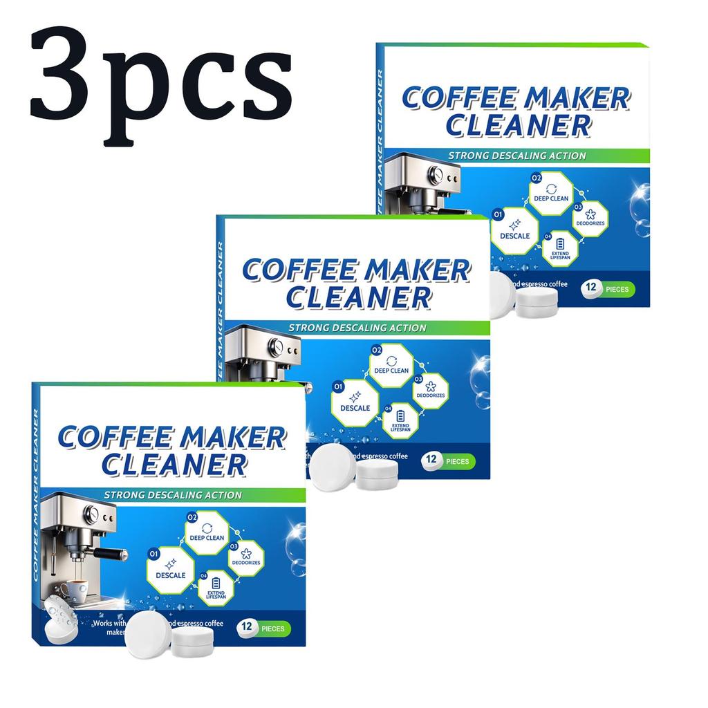 AMZ Coffee Machine Cleaning Tablets 12pcs - Gently Cleans  Stains and Limescale. Portable Universal Coffee Machine Cleaning and Care Tablets.