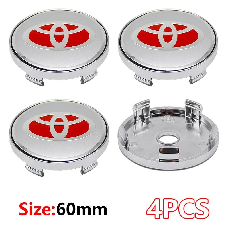 4 Stück 60mm Für Autoemblem Radnaben-Mittelkappe Abzeichen Abdeckungen Aufkleber Decals Styling Für Toyota Corolla RAV4 LEVIN Yaris C-HR Camry
