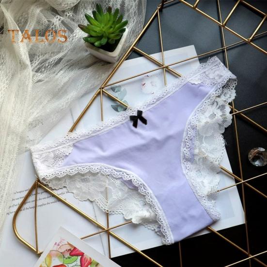 Damen-Unterwäsche aus Eisseide, sexy, niedrige Taille, Spitzenhöschen, nahtlos, unsichtbar, atmungsaktiv, Stretch-Unterhose