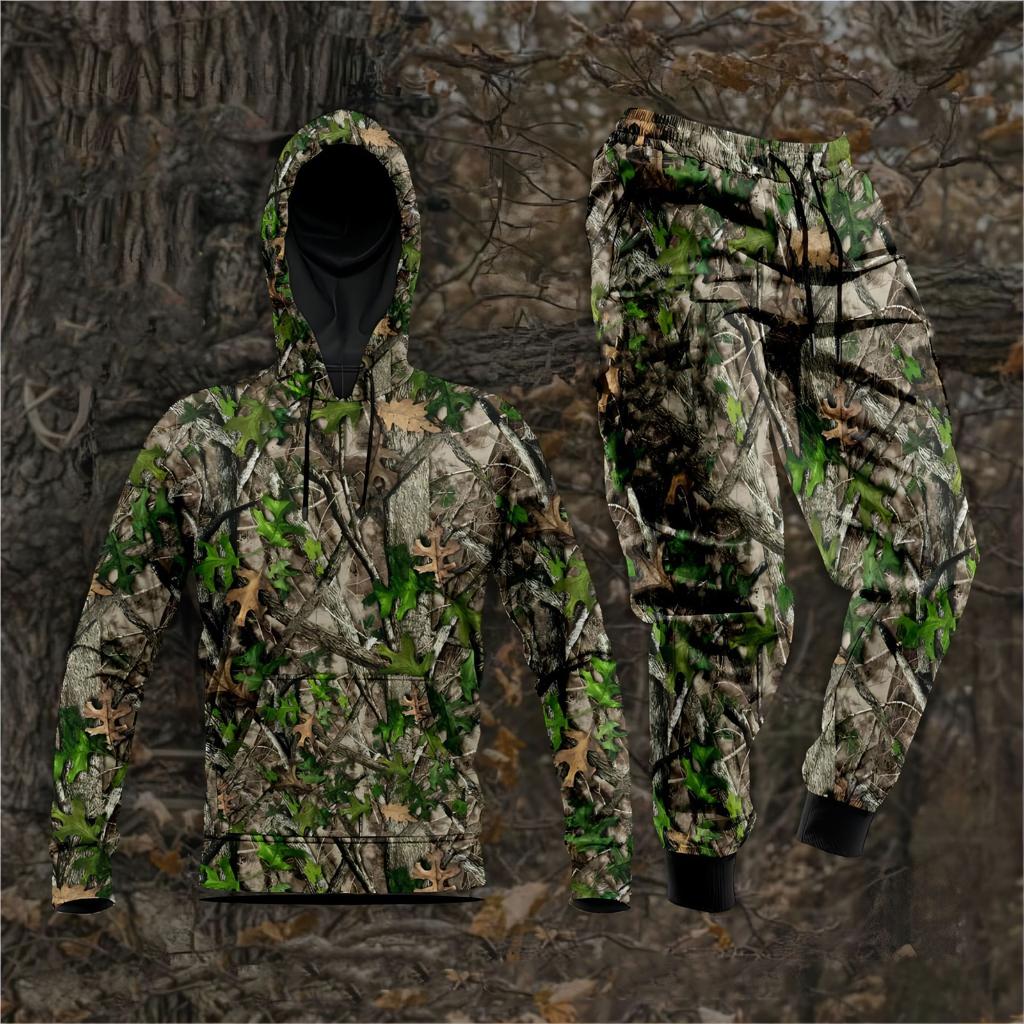 Spring  Autumn Camouflage 3D Printed Hoodie Suit Men Sweatshirts Sweatpants Casual Fashion Two Piece Tracksuit Set Men's Clothing