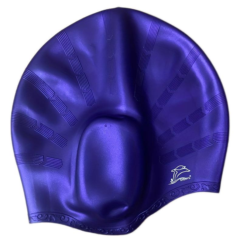 

SHENYU Очень большая силиконовая шапочка для плавания для длинных волос с защитой ушей, многоцветная