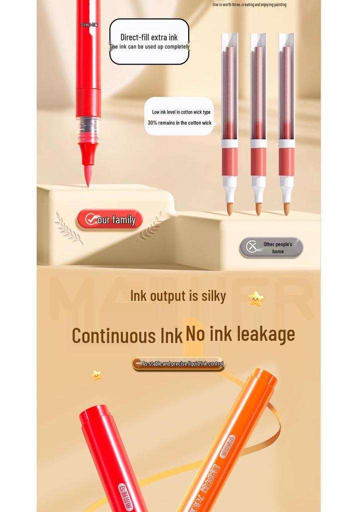 True Color Stackable Soft Tip Liquid Acrylic Marker for Student Art & Drawing