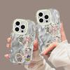 Cartoon Floral Bear Suitable for Apple 16promax Mobile Phone Case Iphone15plus Feather Cream 14 13