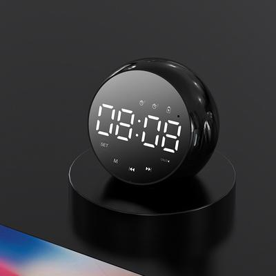 Stolní hodiny Bluetooth Bezdrátové audio Mini LED Zrcadlo Digitální budík s teplotou víkendového displeje Stolní hodiny