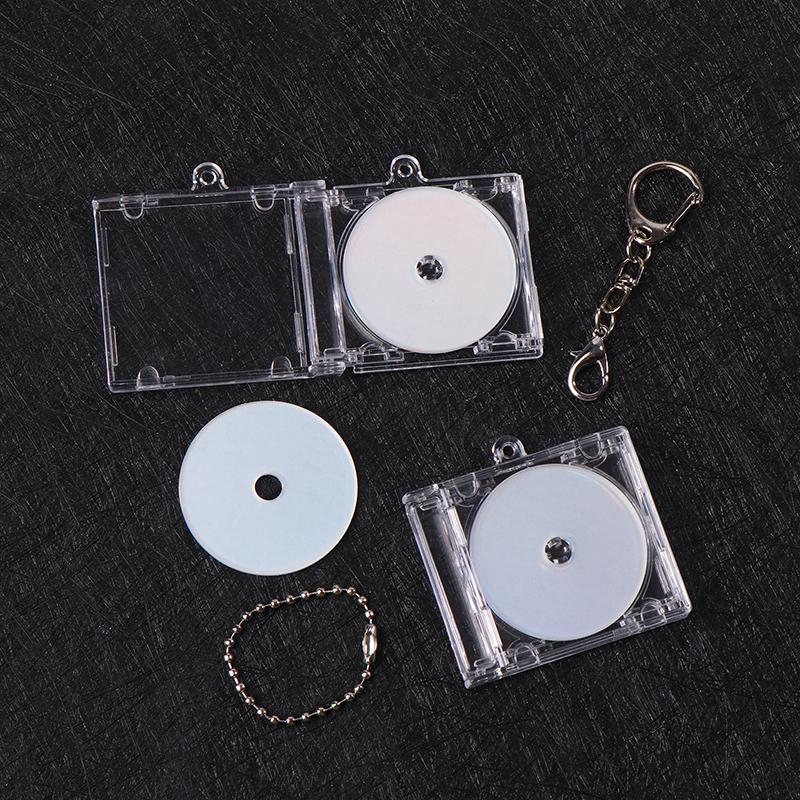 Mini CD Case Keychain for DIY Backpack Decor  Blank Album Shape 1PC Retro Music Album Pendant  Bag Hanging Accessory Creative