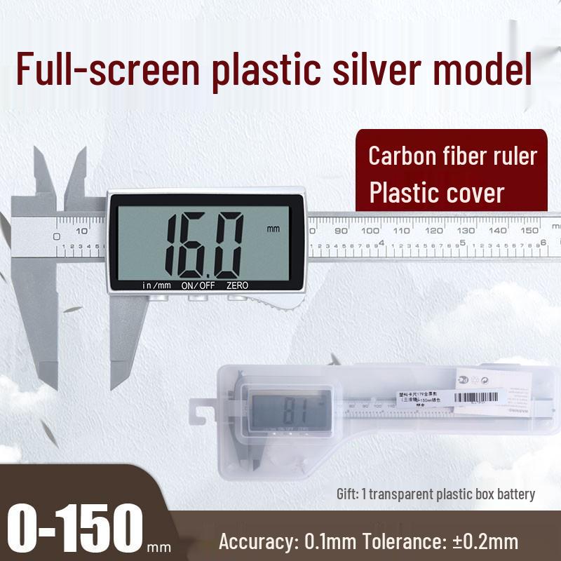 High-Precision Digital Vernier Caliper for Jewelry & Crafts: All-Plastic Design, Ideal for Measuring Small Items like Bracelets and Pearls.