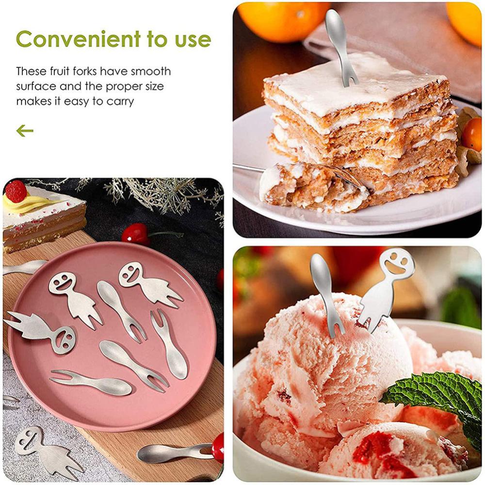 1~10PCS Stainless Steel Creative Corn Fork Fruit Fork Mini Fork Fruit Children Snack Cake Dessert Fruit Pick Toothpick Sign