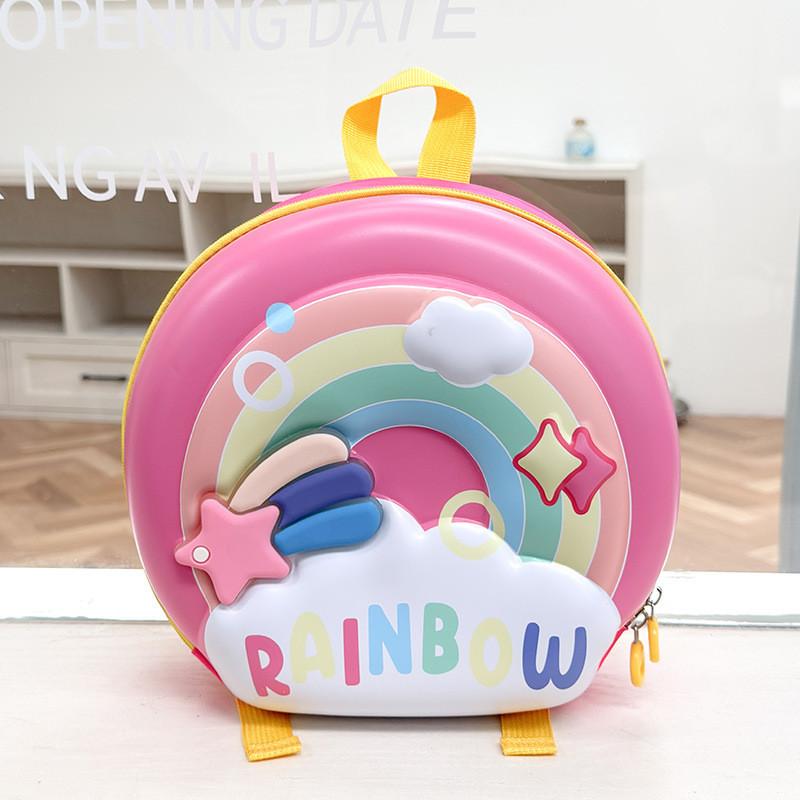 Kids Cartoon Donut Shell Backpack With Cartoon Rainbow Design For School Kids