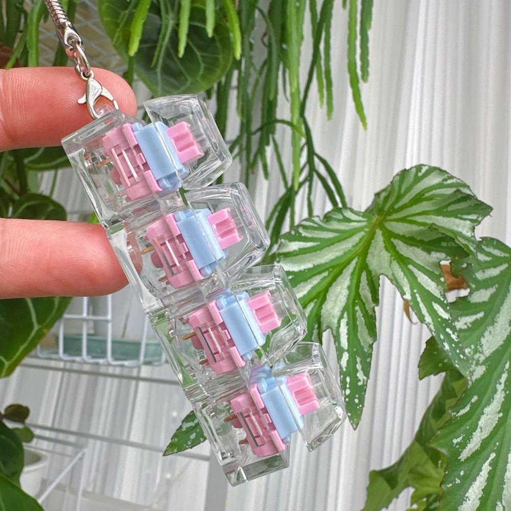 Klawiatura Fidget Toys LED Kryształowa Nakładka na Klawisz Breloczek Odstresowujący Gadżet na Palec Zabawki Dekompresyjne Kliker Fidget Toy