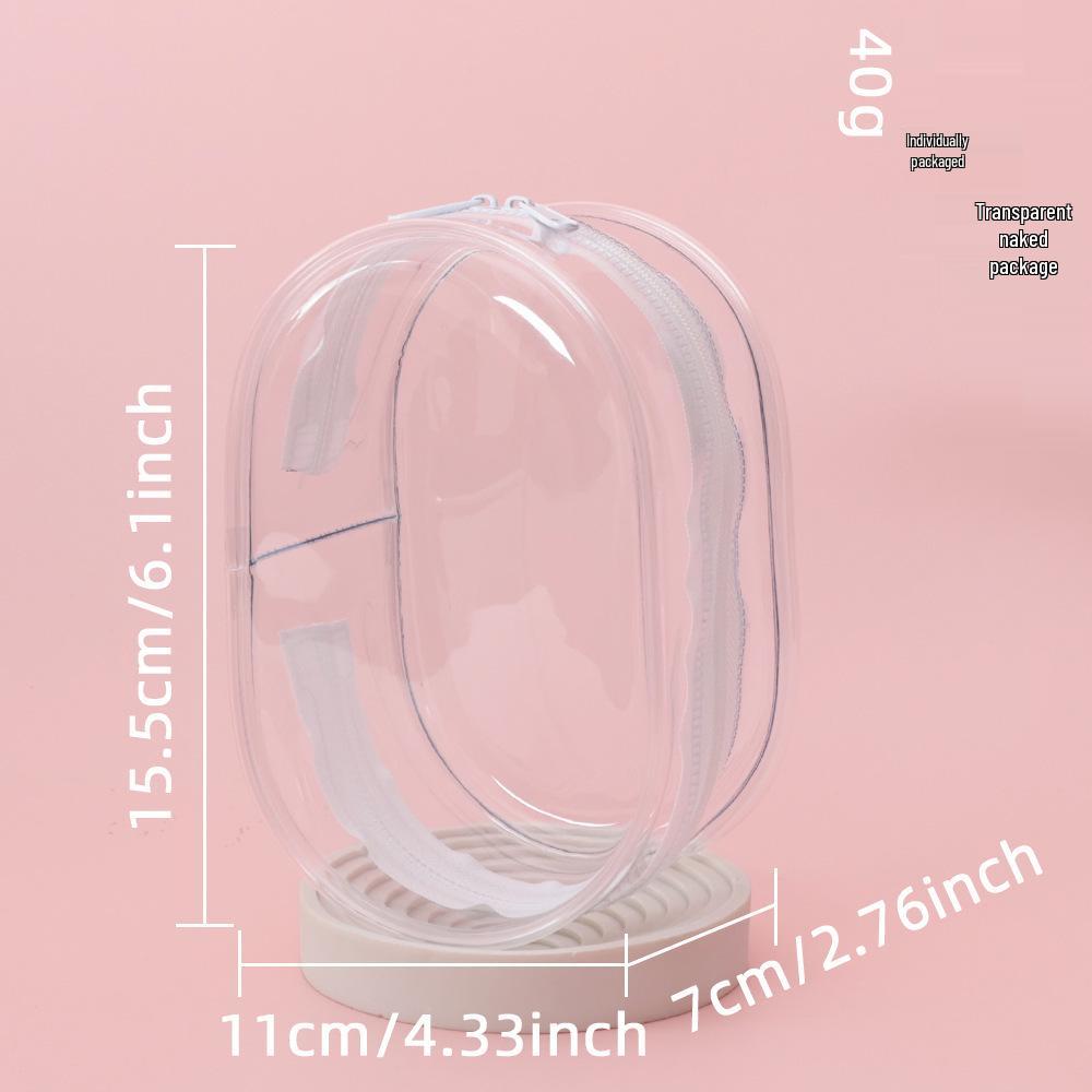 15CM Double Zipper Ita Bag: Durable Transparent Cotton Carrier for Doll Figurines