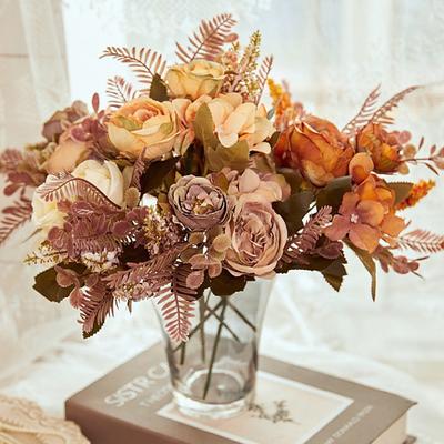 Artificial Subshrubby Peony Flower Wedding Chair Back Flowers Soft Texture Silk Flower Valentine's Day Decorations Props