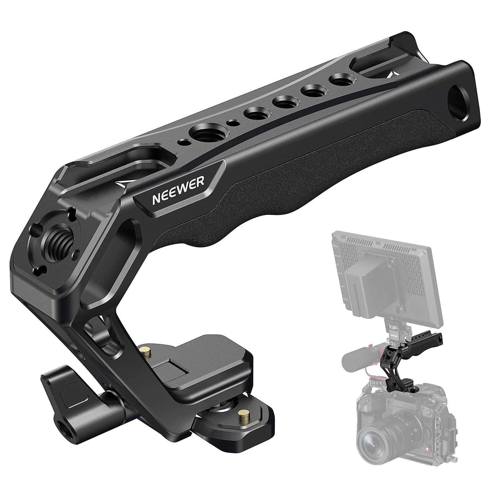 

Ручка для камеры NEEWER Top Handle, быстросъемная, с силиконовой нитью NATO Mini NATO для ARRI NATO Top Hand Video Rig, совместимая с клеткой для камеры SmallRig CA103