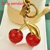 Cute Cherry Keychain With Resin Material For Bag And Car Key Decor Fall
