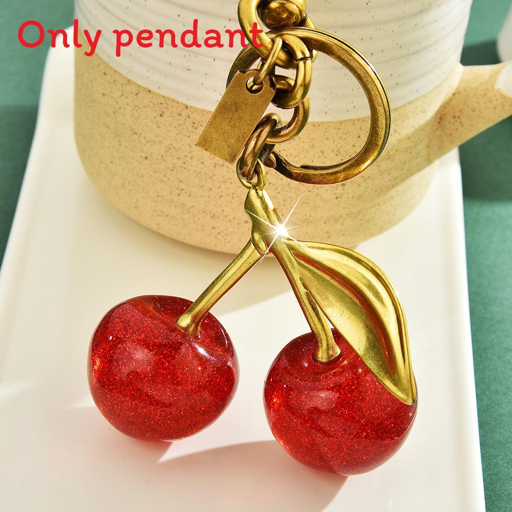 Cute Cherry Keychain With Resin Material For Bag And Car Key Decor Fall