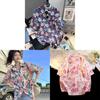 Thai Plant Print Shirt With Short Sleeves And High Elasticity For Casual Summer Wear