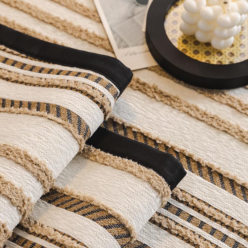 EIFLOY-Luxury Striped L Shape Sofa Cover, Non Slip, Chenille Couch Covers Living Room,  Armchair Slipcover, 1, 2, 3, 4, 5 Seats