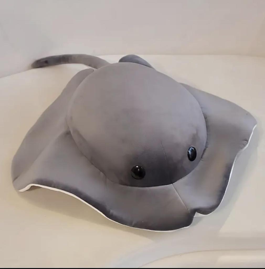 Large Stingray Plush Realistic Pet Decorative Gift Toy, Toy, Ornament, (Blue)