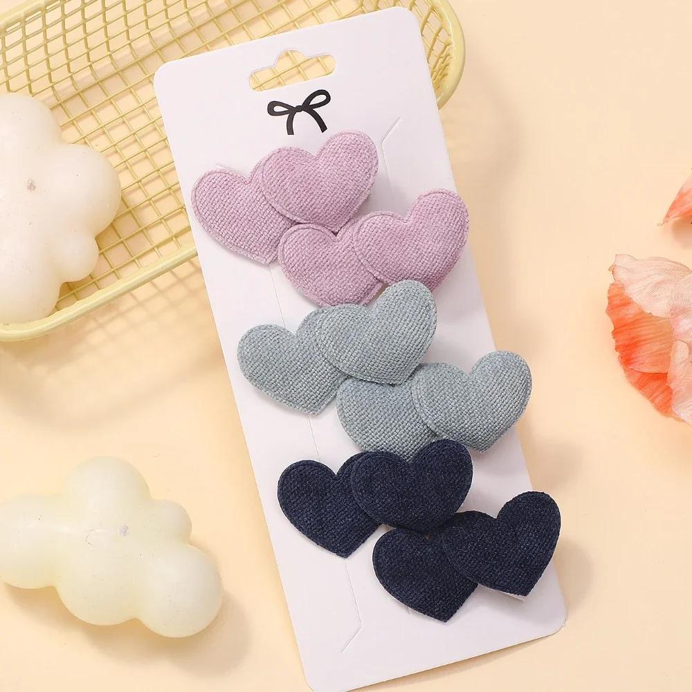LOVEKIKI 6PCS Cute Heart Designs Elegant  Hair Clips Sweet Headwear Mini Clips Kids Girls Outdoor Wear Hair Accessories Gifts