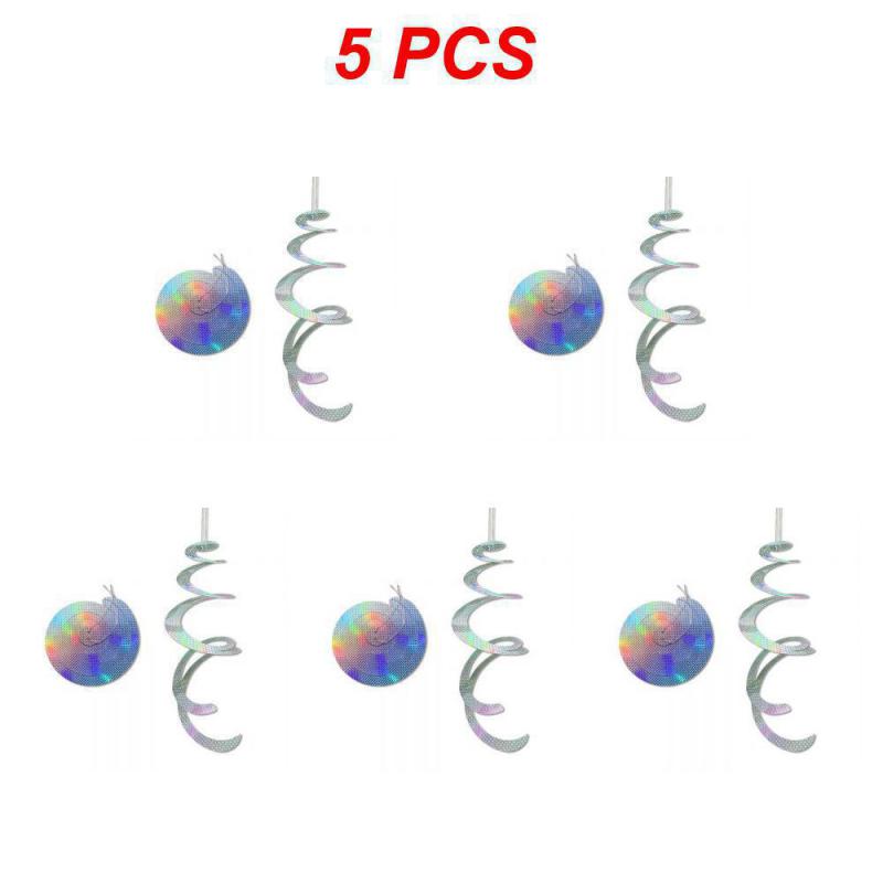 1~10PCS Bird Repellent Pet Thickening Elastic Lanyard Reflective Strong Flash Garden Decoration Wind Spinner Spiral Laser