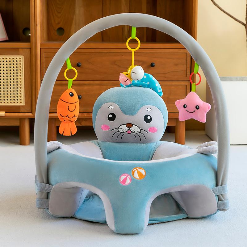 Silla de Aprendizaje para Sentarse con Respaldo Alto para Bebés, Silla de Práctica Anti-Caída para Sentarse, Silla de Comedor para Bebés, Sofá Pequeño Super Suave de Cristal para Niños