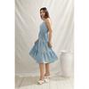 Casual Long Dress Women Floral Print Square Neck A-line Linen Summer Dress