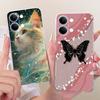 For Vivo Y05 4G Case Colorful Flowers Painted Cover Clear Silicone Soft Slim Phone Case For Vivo Y11d Y 05 VivoY05 VivoY11d Bags