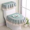 Household Bathroom Fashion Heart ShapeToilet Cover Dust Cover Fabric Three-piece Toilet Seat Dustproof Toilet Cover Accessories