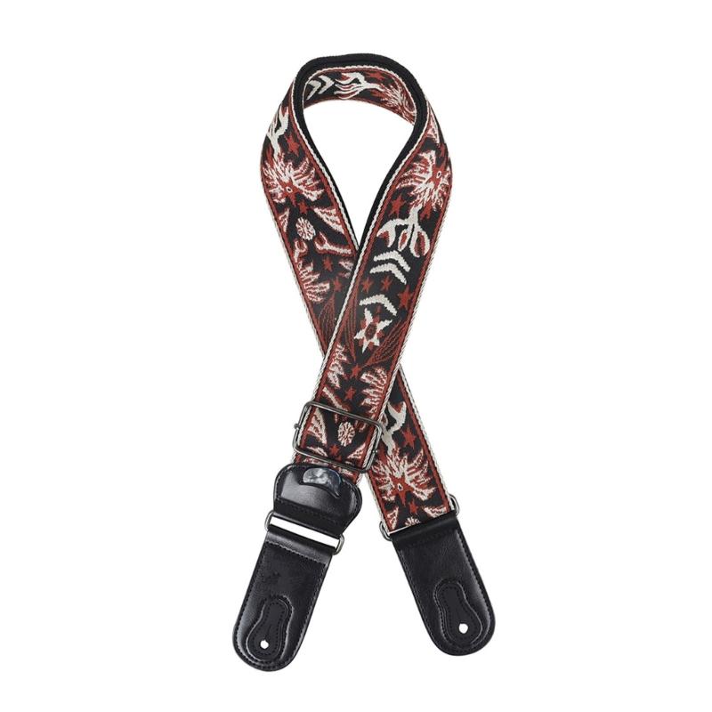 PU Leather Ends Comfortable Strap Acoustic Guitar Bass Strap Belt Accessories